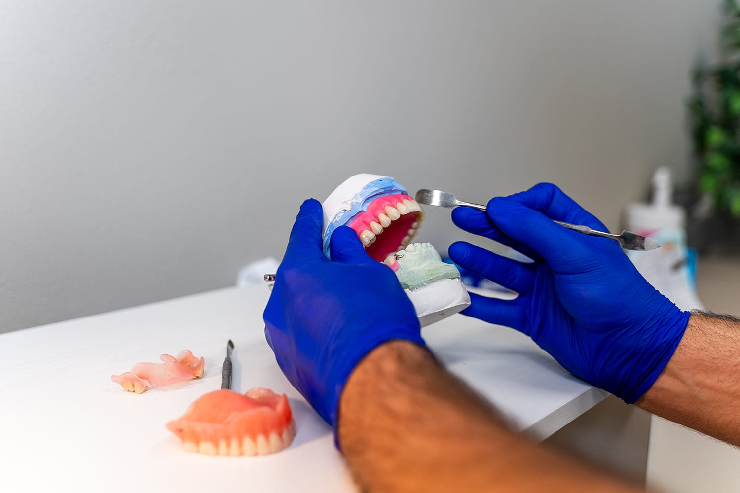 hand-making dentures